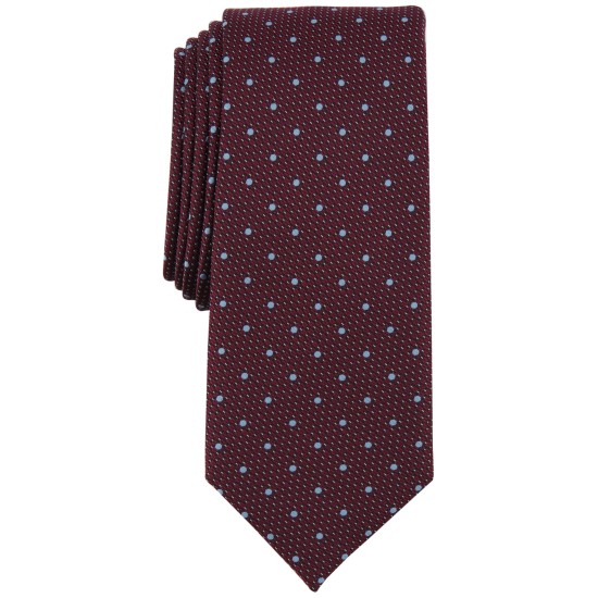  Men’s Marshall Dot Tie, Burgundy