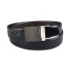  Men’s Reversible Two-Way Plaque Belt, Black/Brown, Large(38-40)