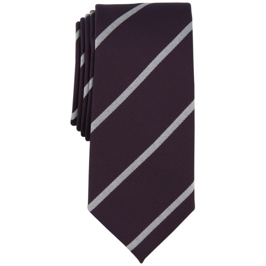  Men’s Tracey Stripe Tie, Burgundy