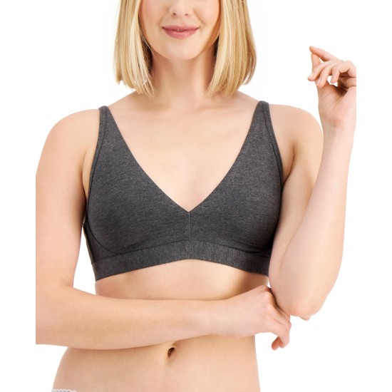  Women’s Essential Unlined Bralette, Gray, Small