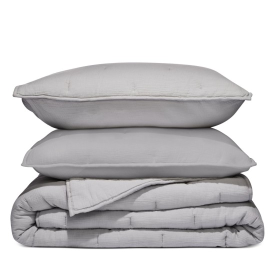  Cloud Coverlet Set, King, Gray