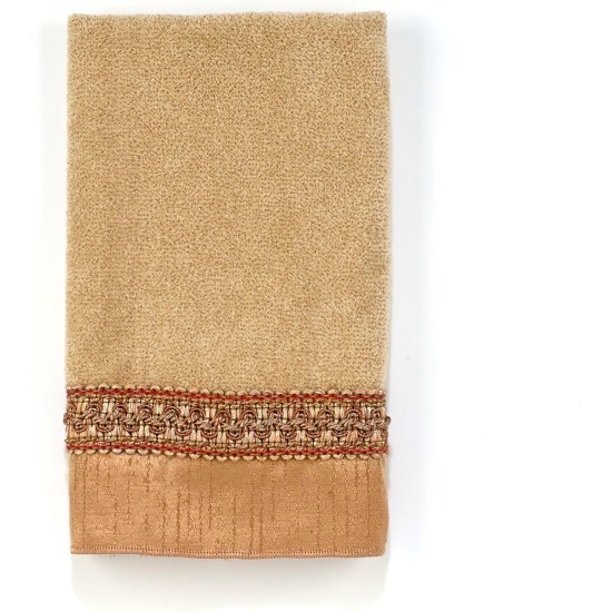  Braided Cuff Rattan Fingertip Towel, Taupe, 11×18