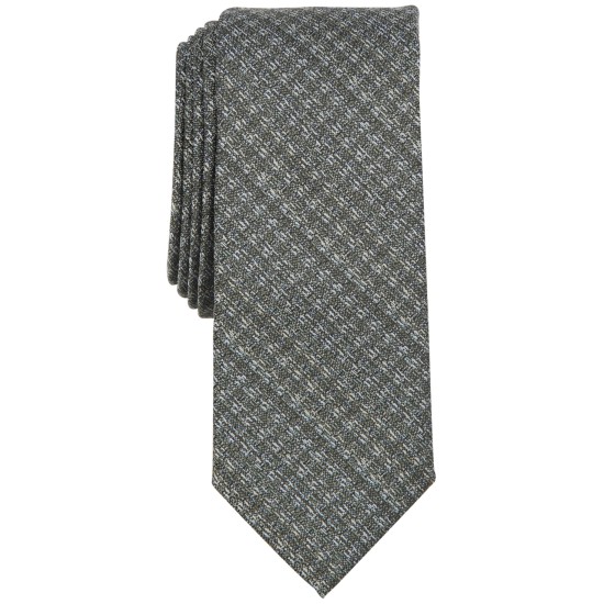  Men’s Milan Solid Textured Tie, Green