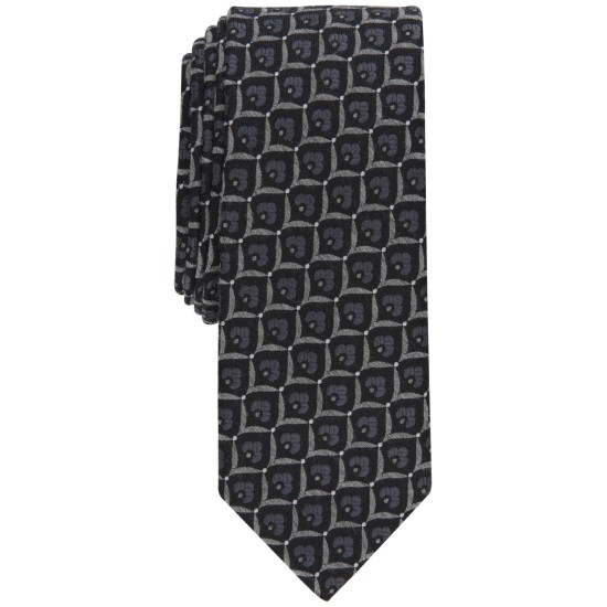  Men’s Percy Skinny Neat Tie, Grey