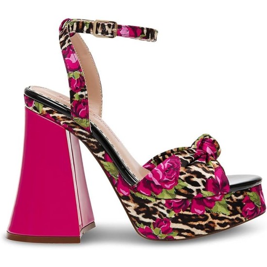  Women’s Brylie Heeled Sandal, Leopard Floral, 5