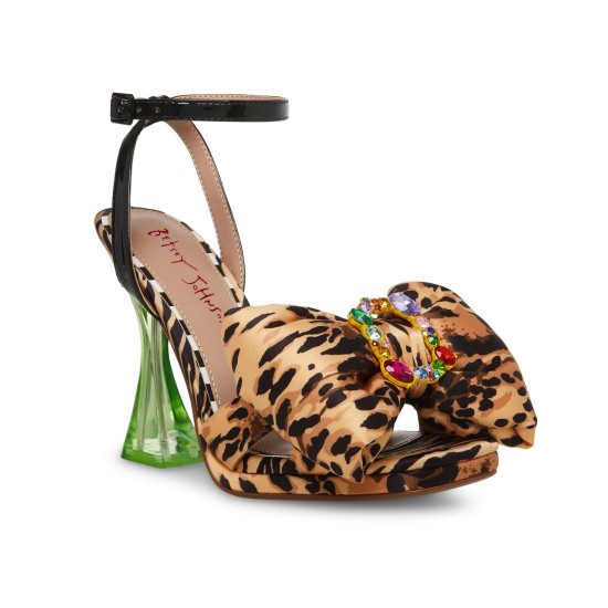  Women’s Pollie Printed Heel with Large Puffy Bow Pumps, Leopar, 5.5M