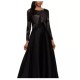 Betsy & Adam Womens Plus Size Satin-Skirt Ball Gown Dress, Black, 14W