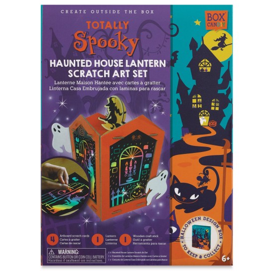  Totally Spooky Lantern Scratch Art Set – Haunted House