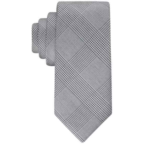  Men’s Elegant Glen Plaid Tie – Grey