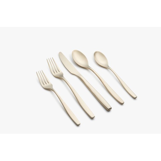  Averie Champagne Satin 20-Piece Flatware Set, Service for 4