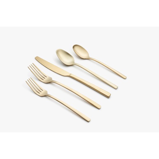  Beacon Gold Satin 45-Piece Flatware Set, Service for 8