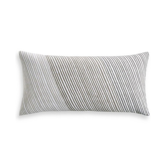  Damask Designs Diagonal Stripe Decorative Pillow, 12″ X 24″,Smoke