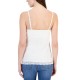  Women’s Lace-Trim Shelf-Bra Tank Top, Bright White, Large