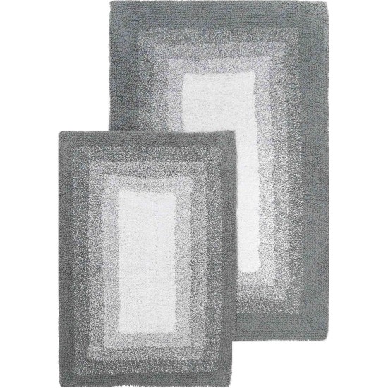  Merchandising Whitney Reversible 2 Piece Bath Rug Set-Hi Rise Grey, 21″ x 34″ & 17″ x 24″