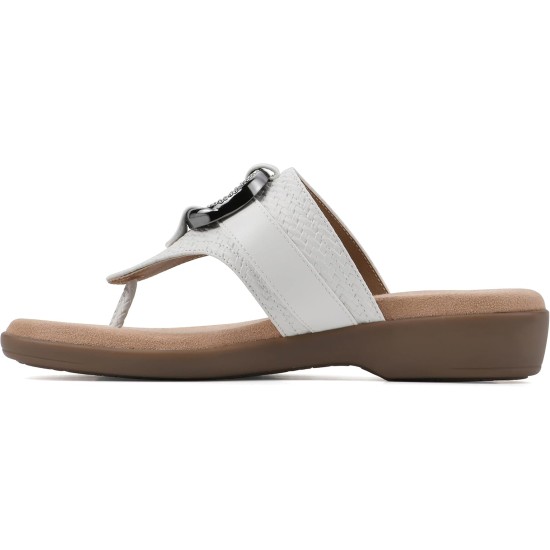  Women’s Benedict Thong Comfort Sandal, White, 10M