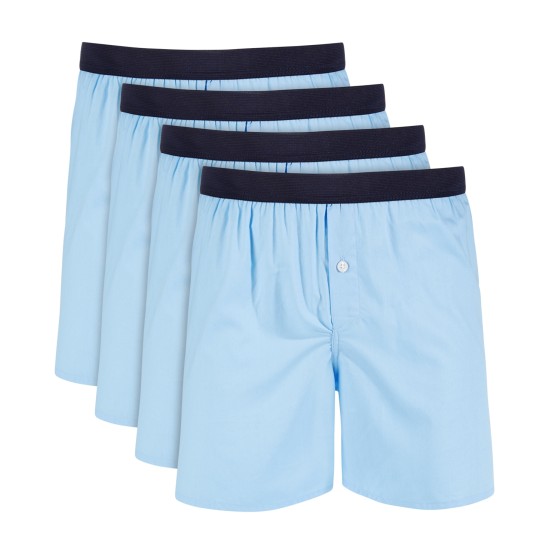  Men’s 4-Pk. Cotton Boxers, Skysail Blue, Medium