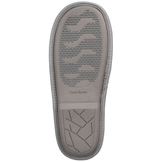  Men’s Best Dad Embroidered Slippers,Grey, Medium