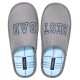  Men’s Best Dad Embroidered Slippers,Grey, Medium