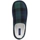  Men’s Jake Plaid Slip On Slippers, Blue/Green, Small