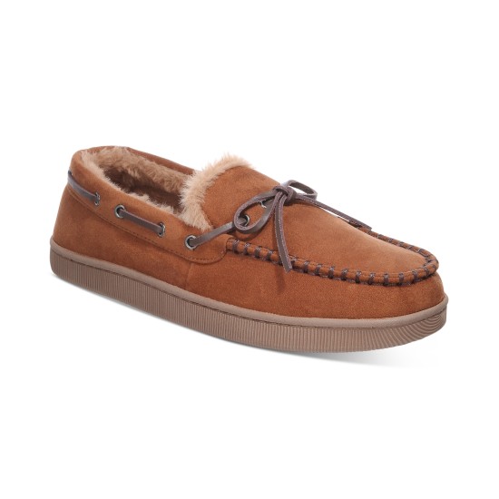  Men’s Moccasin Slippers, Creat Tan, Medium