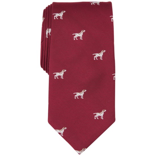  Men’s Monterey Dog-Pattern Tie, Red