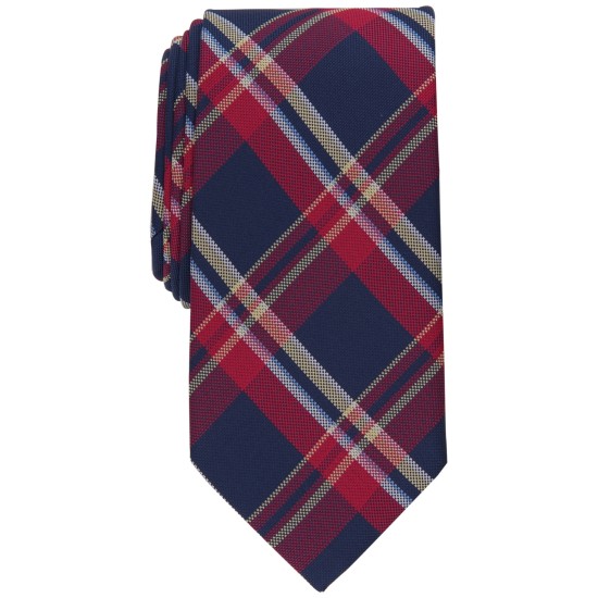  Men’s Tallon Plaid Tie, Red