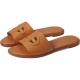  Women’s Flynn Logo Slide Sandal Flat, Pecan Leather, 8.5