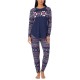  Women’s Brushed Sweater-Knit Long-Sleeve Pajama Set – Navy, Medium