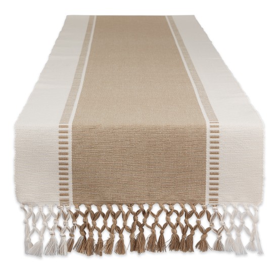  Dobby Stripe Table Runner, 13″ x 108″, Beige