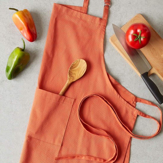  Modern Style 100 Percent Cotton XL Chef Apron in Spice Orange