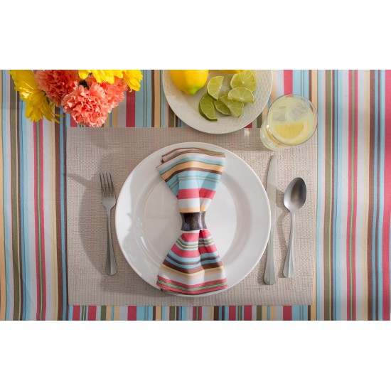  Summer Stripe Outdoor Tablecloth with Zipper 60″ x 84″, Summer Print