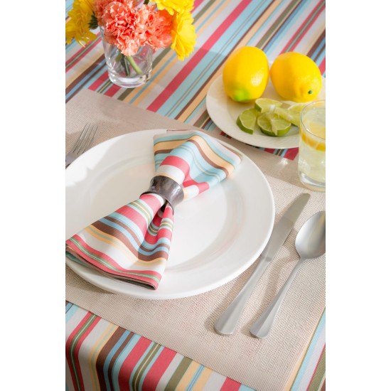  Summer Stripe Outdoor Tablecloth with Zipper 60″ x 84″, Summer Print