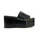  Alvy Studded Platform Wedge Slide Sandals, Black, 11