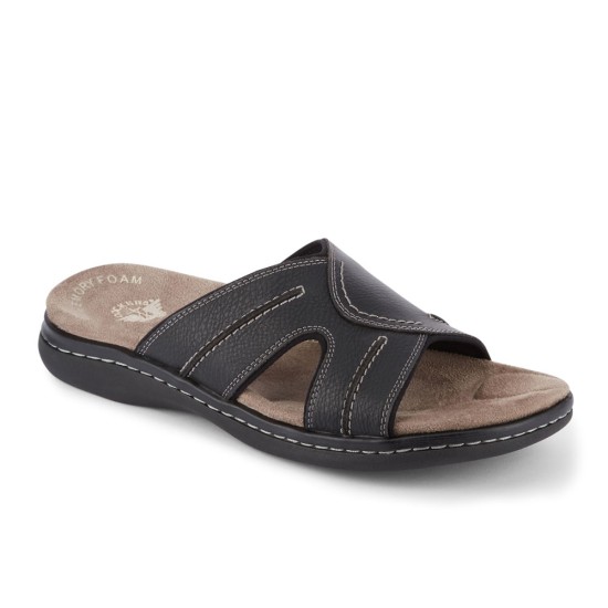  Men’s Sunland Leather Sandals, Black, 12M