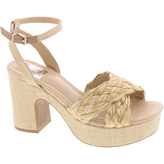  Women’s Maggie Ankle-Strap Platform Sandals, Beige, 10M