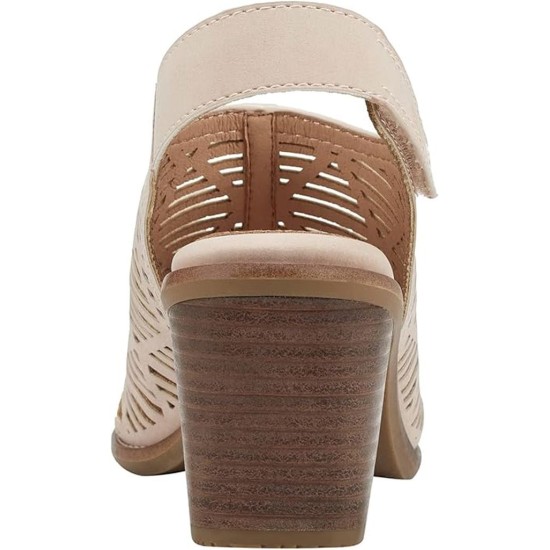  Women’s Aurara Stacked Block Heel Dress Sandals, Beige, 8M