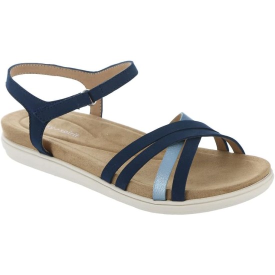  Women’s Dottle Ankle-Strap Comfort Sandals, Navy, 10M