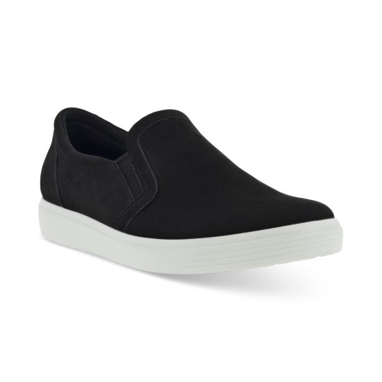  Women’s Soft Classic Slip-On Sneakers Women’s Shoes, Black, 10-10.5