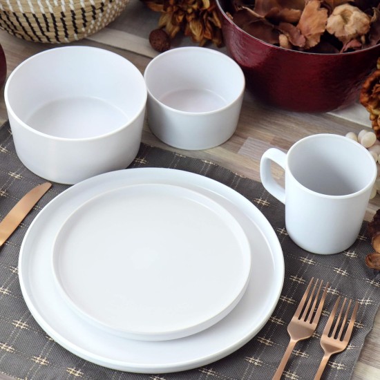  Luxmatte Dinnerware Set, 20 Piece, White