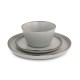  Simon 16 Piece Stoneware Dinnerware Set, Service for 4 – Matte Slate with Gold-Tone Rim