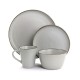  Simon 16 Piece Stoneware Dinnerware Set, Service for 4 – Matte Slate with Gold-Tone Rim