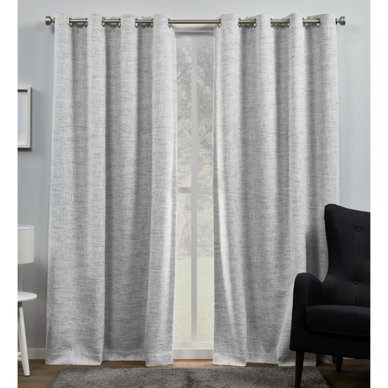  Curtains Burke Blackout Grommet Top Curtain Panel Pair, 52″ x 96″, Gray