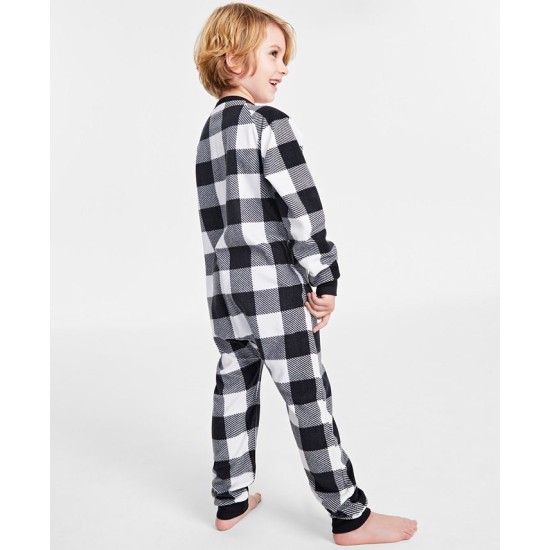  Matching Toddler, Little & Big Kids Check Printed Pajamas 1-Pc. Black, 2T-3T