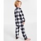  Matching Toddler, Little & Big Kids Check Printed Pajamas 1-Pc. Black, 2T-3T