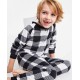  Matching Toddler, Little & Big Kids Check Printed Pajamas 1-Pc. Black, 2T-3T