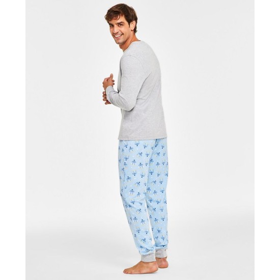  Men’s Hanukkah Pajamas Set, Blue, XX-Large