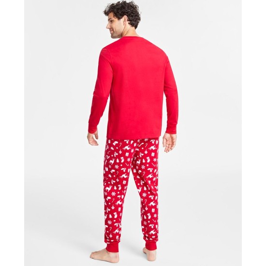  Men’s Mix It Merry & Bright Pajamas Set (Red, X-Large)