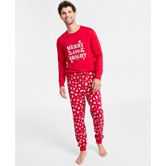  Men’s Mix It Merry & Bright Pajamas Set (Red, X-Large)