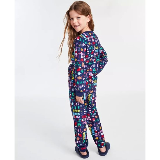  Toddler, Little & Big Kids Holiday Toss Pajamas Set, Navy, 8