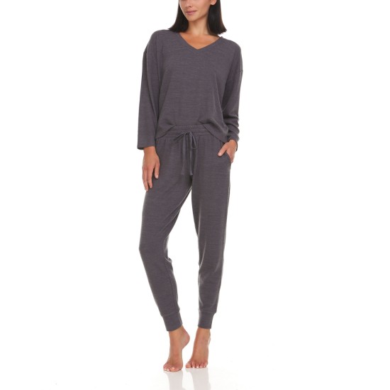  Women’s Trina Lounge Pajama Set, 2 Piece, Dark Gray, Medium